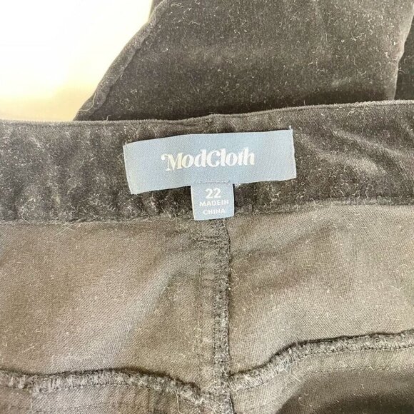 Modcloth Ankle Skinny Pants Womens Plus Size 22 Black Velvet High Rise Pockets - Picture 4 of 9